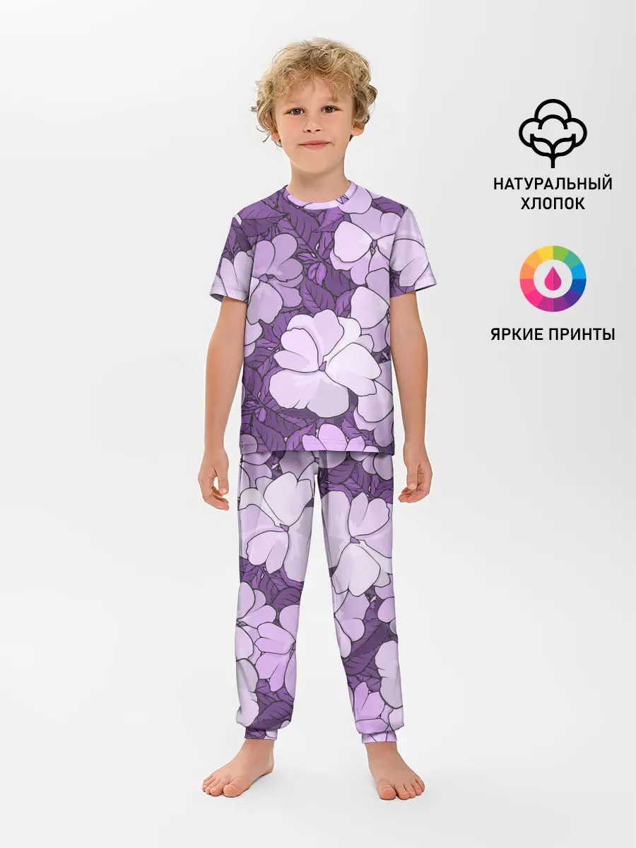Детская пижама с брюками / Цветы