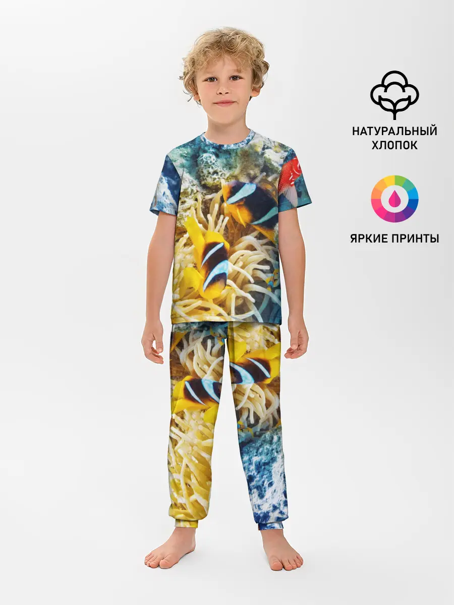 Детская пижама с брюками / Морской мир