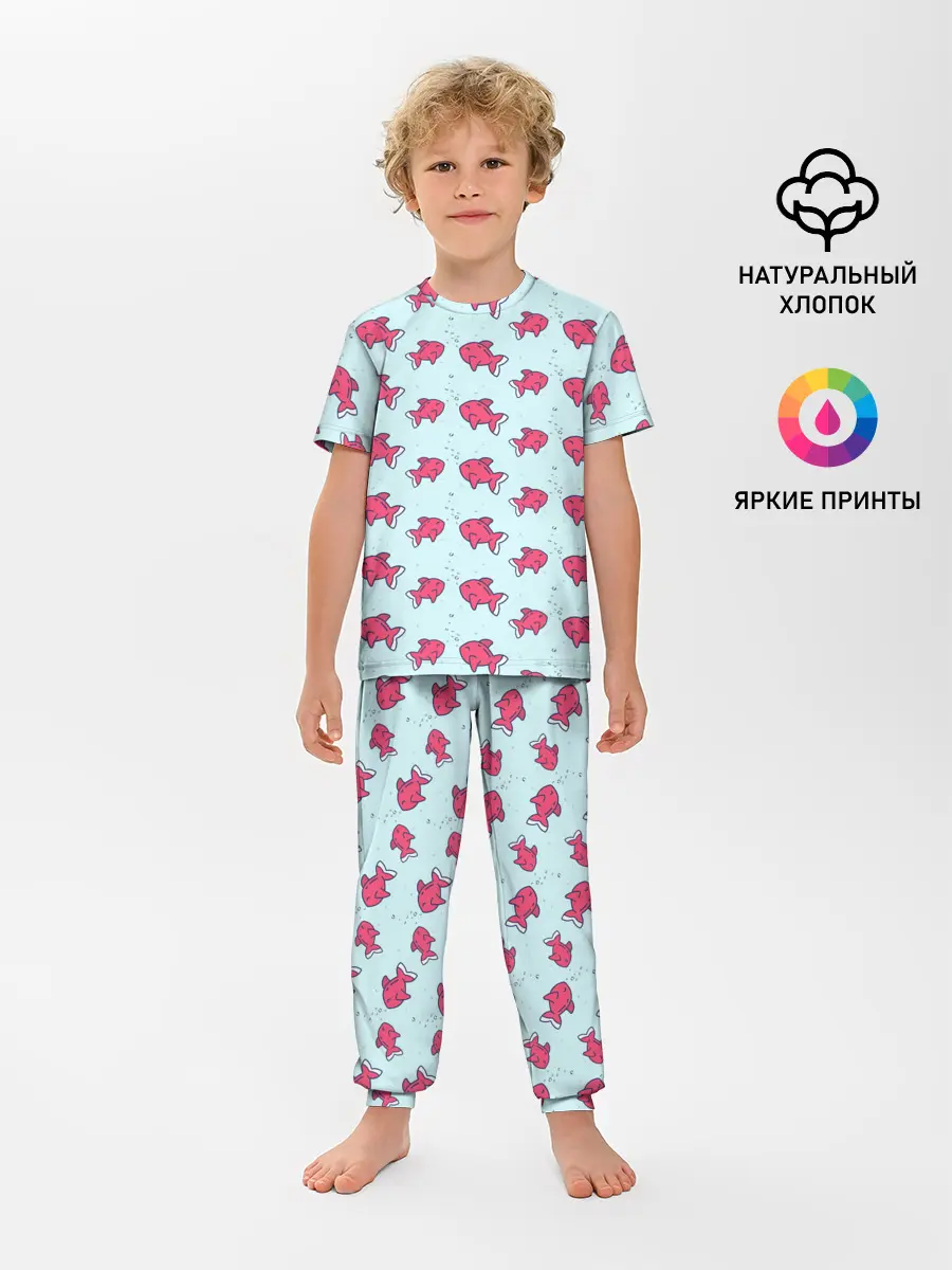 Детская пижама с брюками / Рыбки