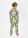 Детская пижама с брюками / Бирюзово-желтый узор