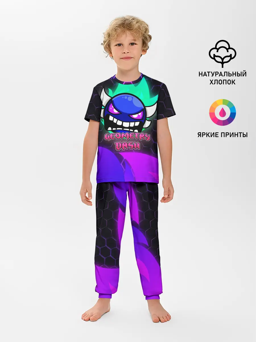 Детская пижама с брюками / Geometry Dash