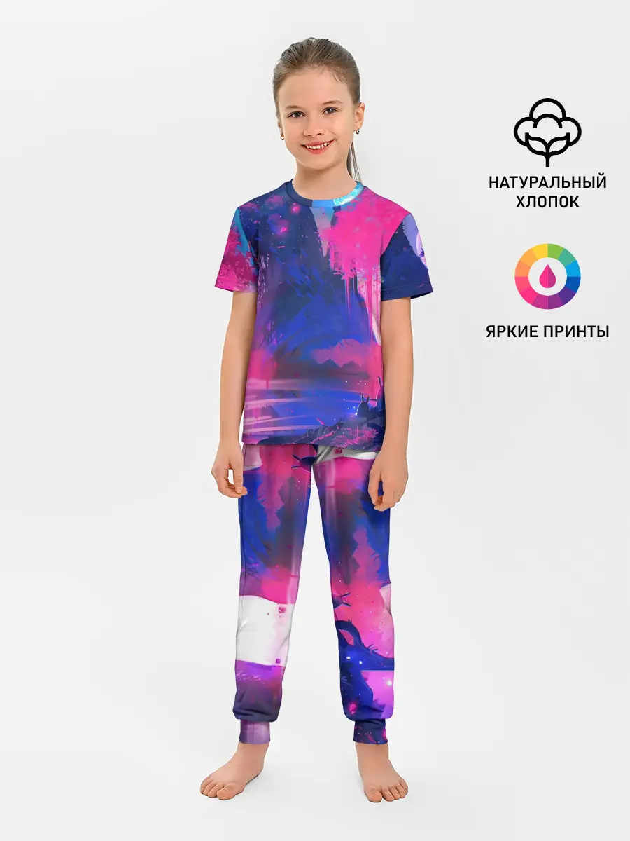 Детская пижама с брюками / Неоновые Краски