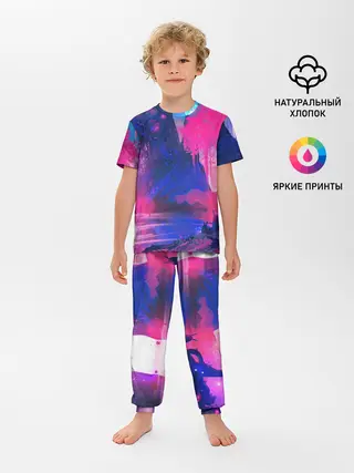 Детская пижама с брюками / Неоновые Краски