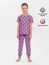 Детская пижама с брюками / Бананы на лиловом паттерн