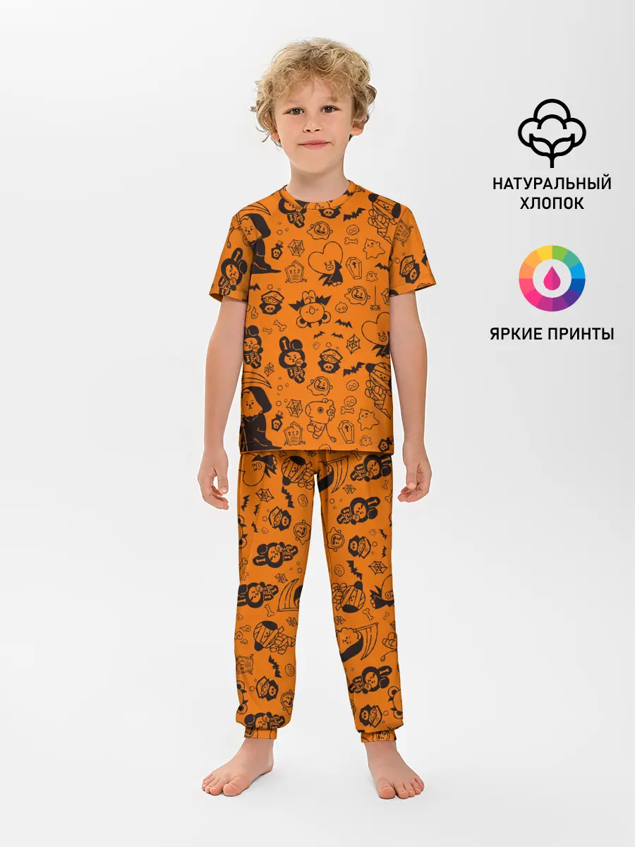 Детская пижама с брюками / Spooky Halloween BT21 | BTS