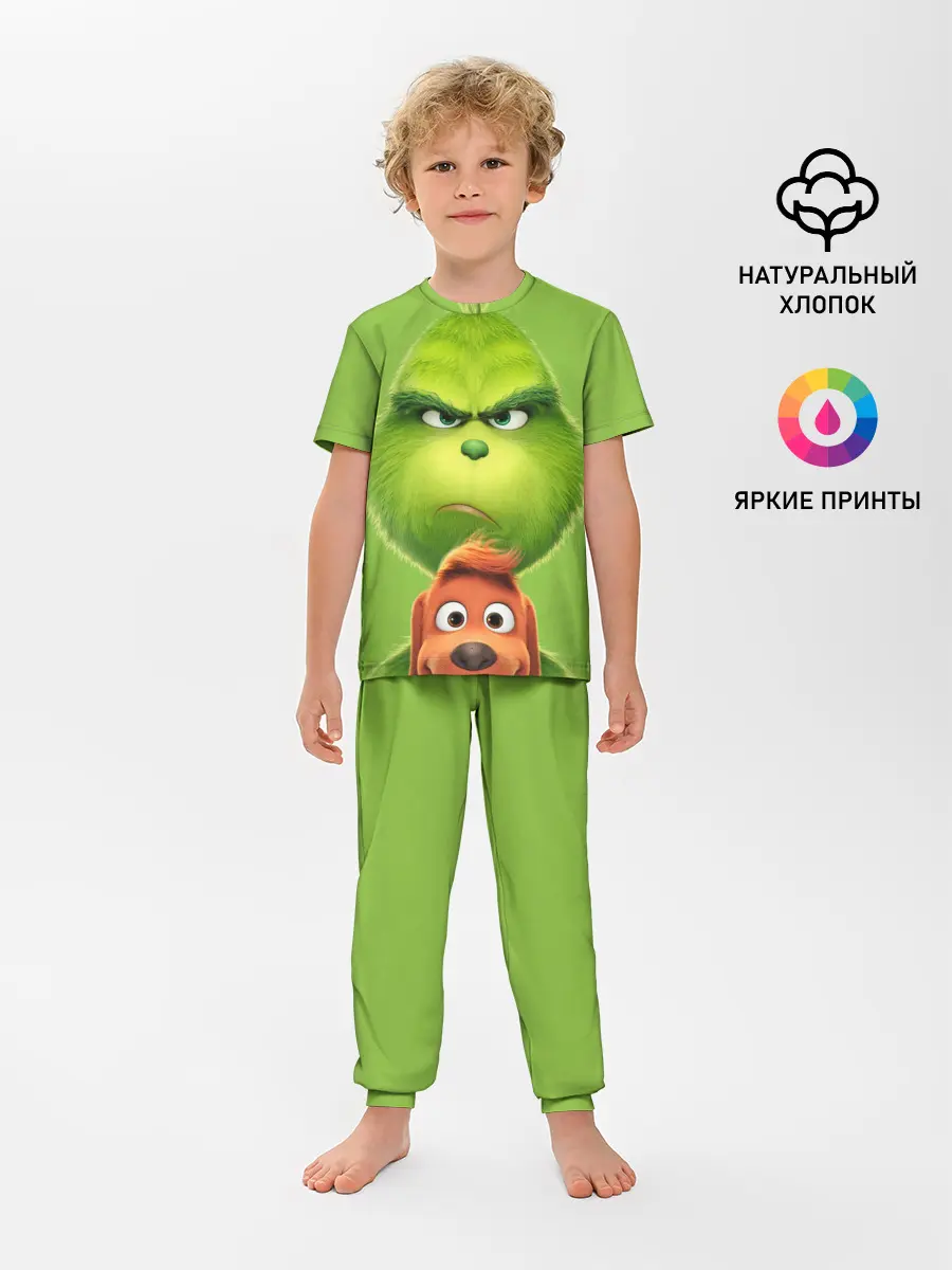 Детская пижама с брюками / Гринч