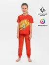 Детская пижама с брюками / пламенная бригада пожарных красный фон