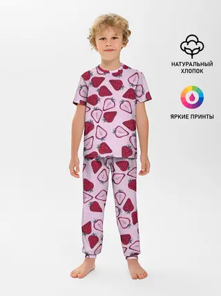 Детская пижама с брюками / Клубничка