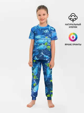 Детская пижама с брюками / Коралловые рыбки