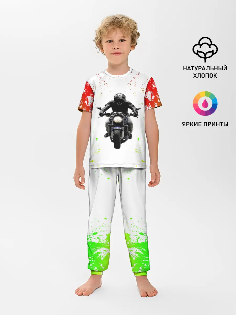 Детская пижама с брюками / МОТОЦИКЛЫ