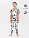 Детская пижама с брюками / Белый снежный тигр
