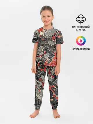 Детская пижама с брюками / Dsquared tatoo DRAGON