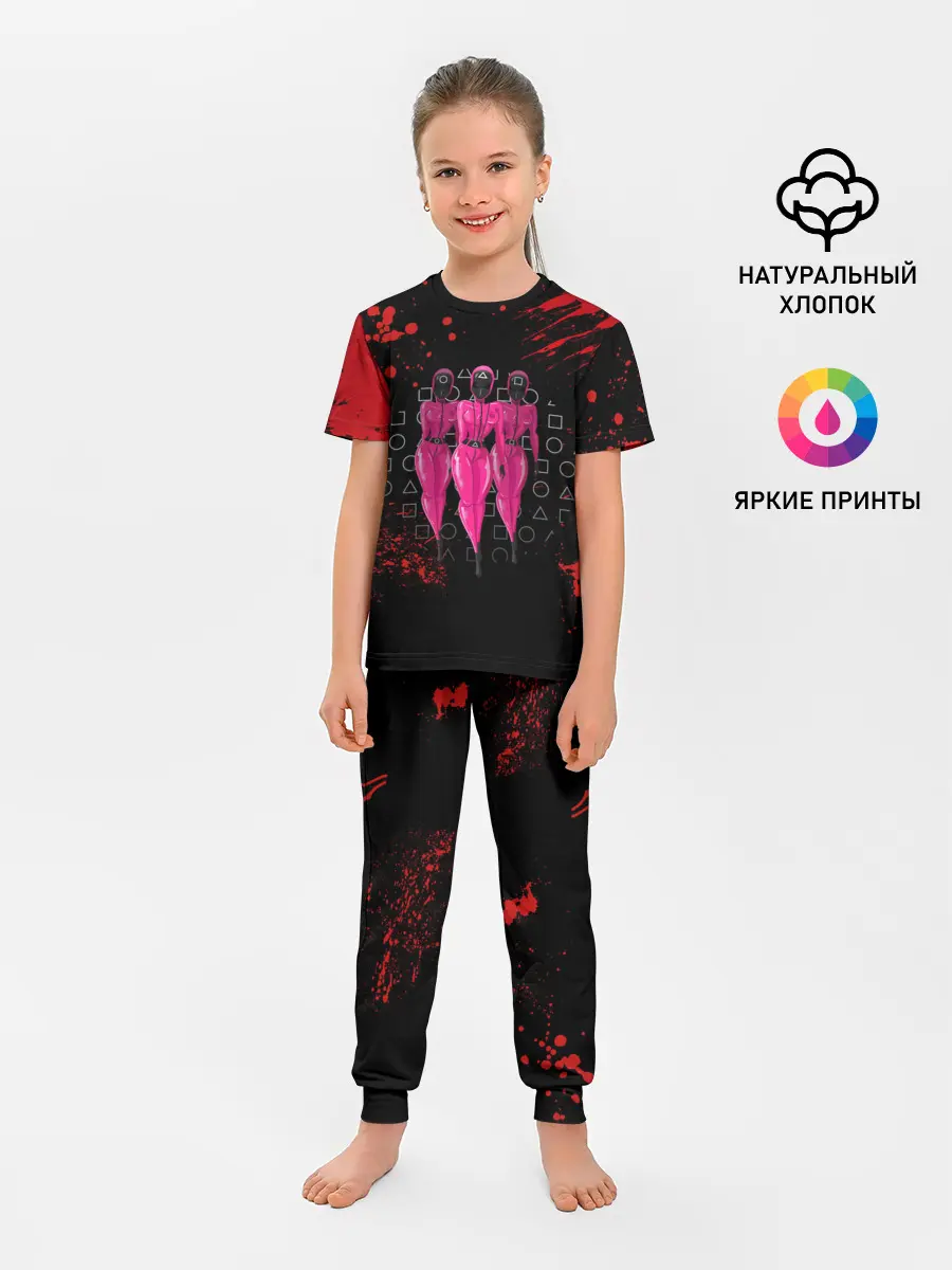 Детская пижама с брюками / ГОРЯЧАЯ ОХРАНА | КРУГ ТРЕУГОЛЬНИК КВАДРАТ