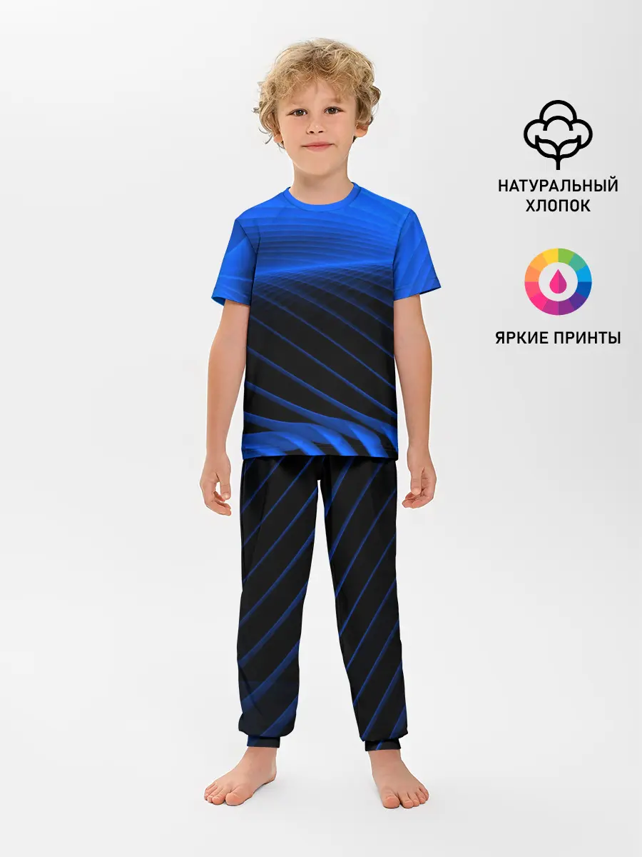 Детская пижама с брюками / Неоновые лучи