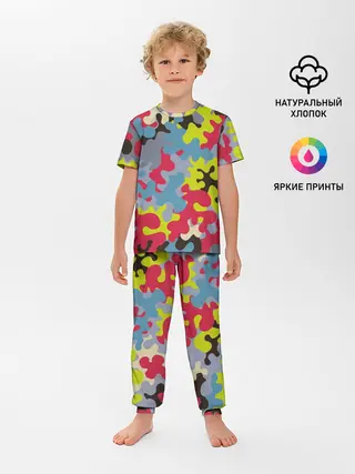 Детская пижама с брюками / Цветные облака