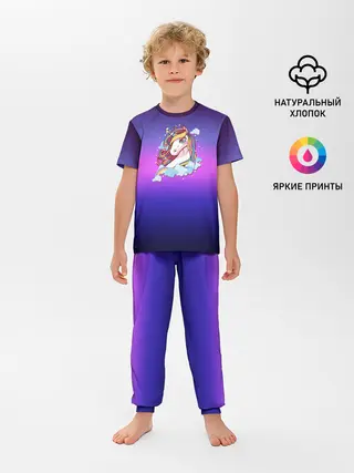Детская пижама с брюками / Единорог