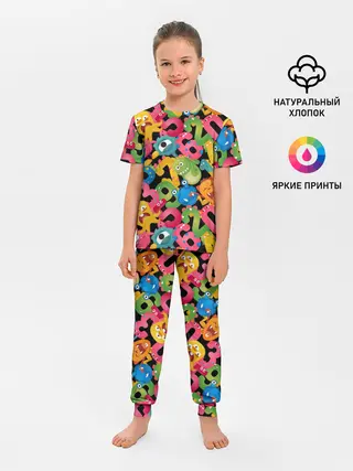 Детская пижама с брюками / Monstry с цифрами