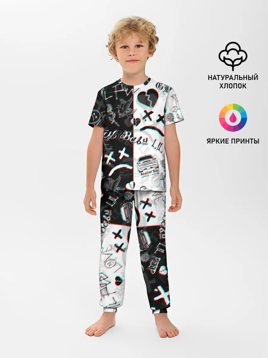 Детская пижама с брюками / LIL PEEP GLITCH | ЛИЛ ПИП ГЛИТЧ