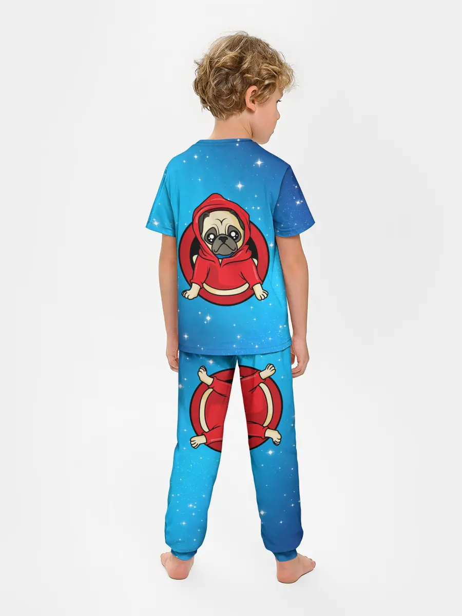 Детская пижама с брюками / Мопс в толстовке