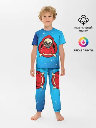 Детская пижама с брюками / Мопс в толстовке