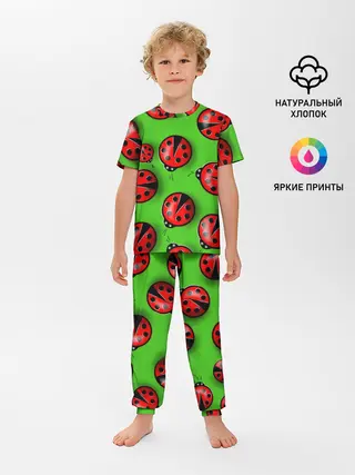 Детская пижама с брюками / Божьи коровки