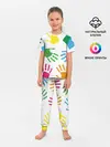 Детская пижама с брюками / Цветные ладошки - Детский узор