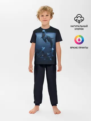 Детская пижама с брюками / касатки