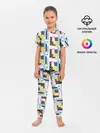Детская пижама с брюками / Memphis style geometry
