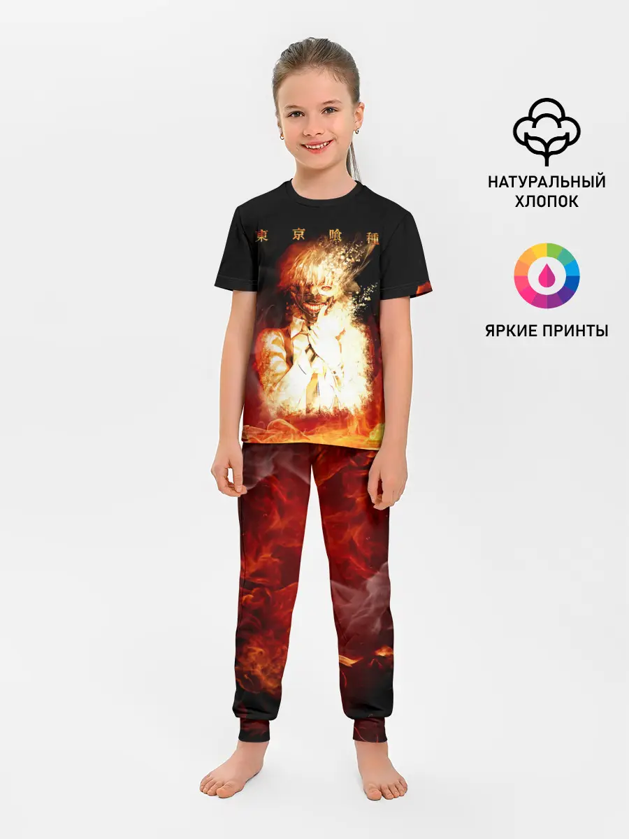 Детская пижама с брюками / Огненый Канеки Кен