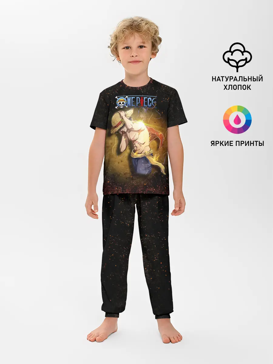 Детская пижама с брюками / Мощный торс Луффи One Piece