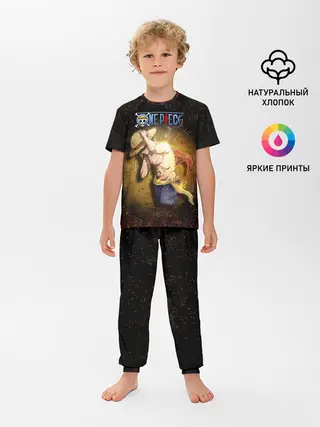 Детская пижама с брюками / Мощный торс Луффи One Piece