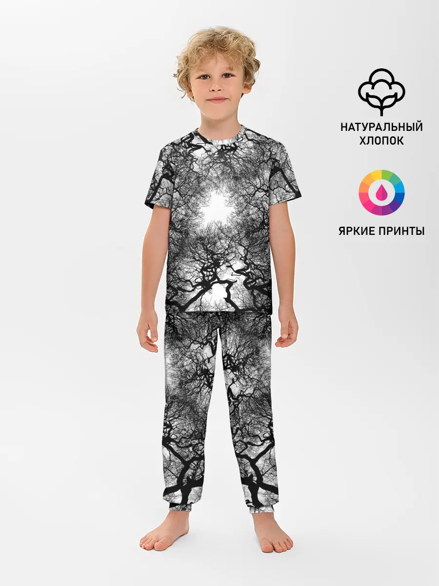 Детская пижама с брюками / Texture Branches