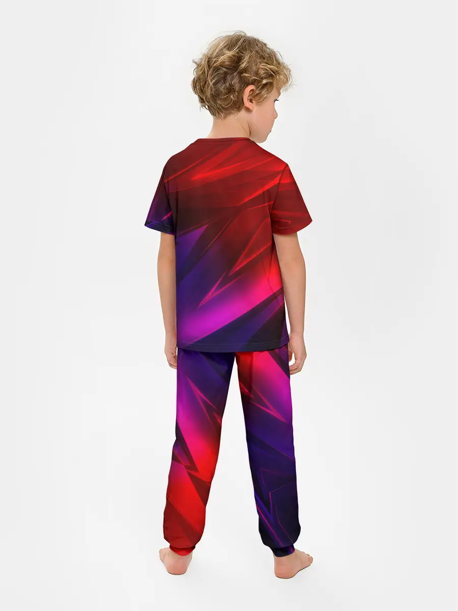 Детская пижама с брюками / NEON GEOMETRY STRIPES