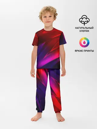 Детская пижама с брюками / NEON GEOMETRY STRIPES