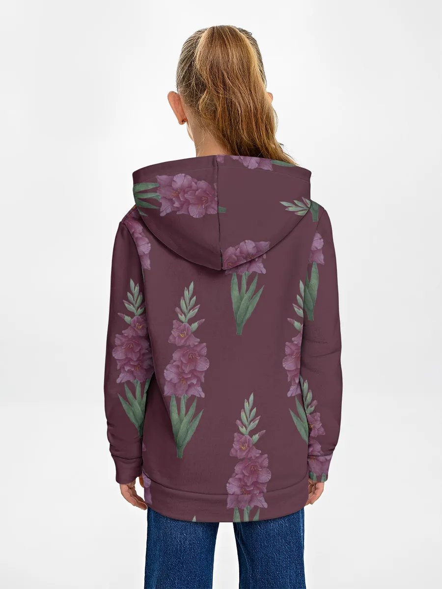 Детское худи / Бардовые гладиолусы