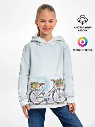 Детское худи / акварельный велосипед