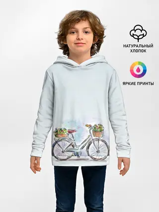 Детское худи / акварельный велосипед