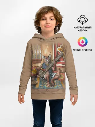 Детское худи / Кот музыкант #17