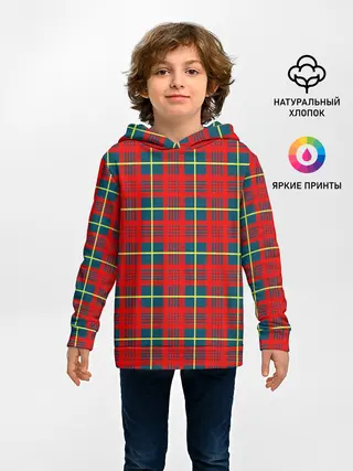 Детское худи / Клетка красная
