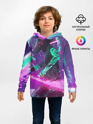 Детское худи / Неоновый Самурай