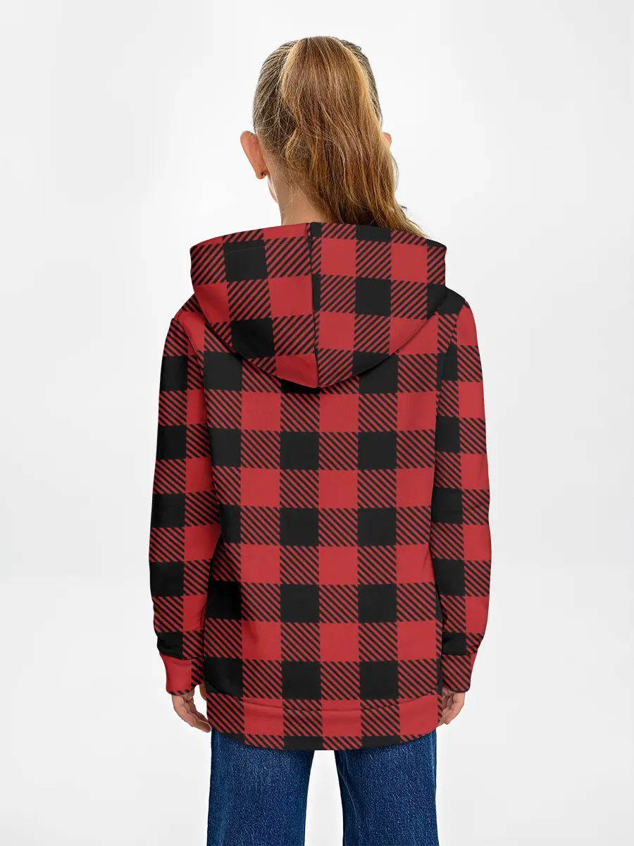 Детское худи / Манчестер Юнайтед фон в клетку