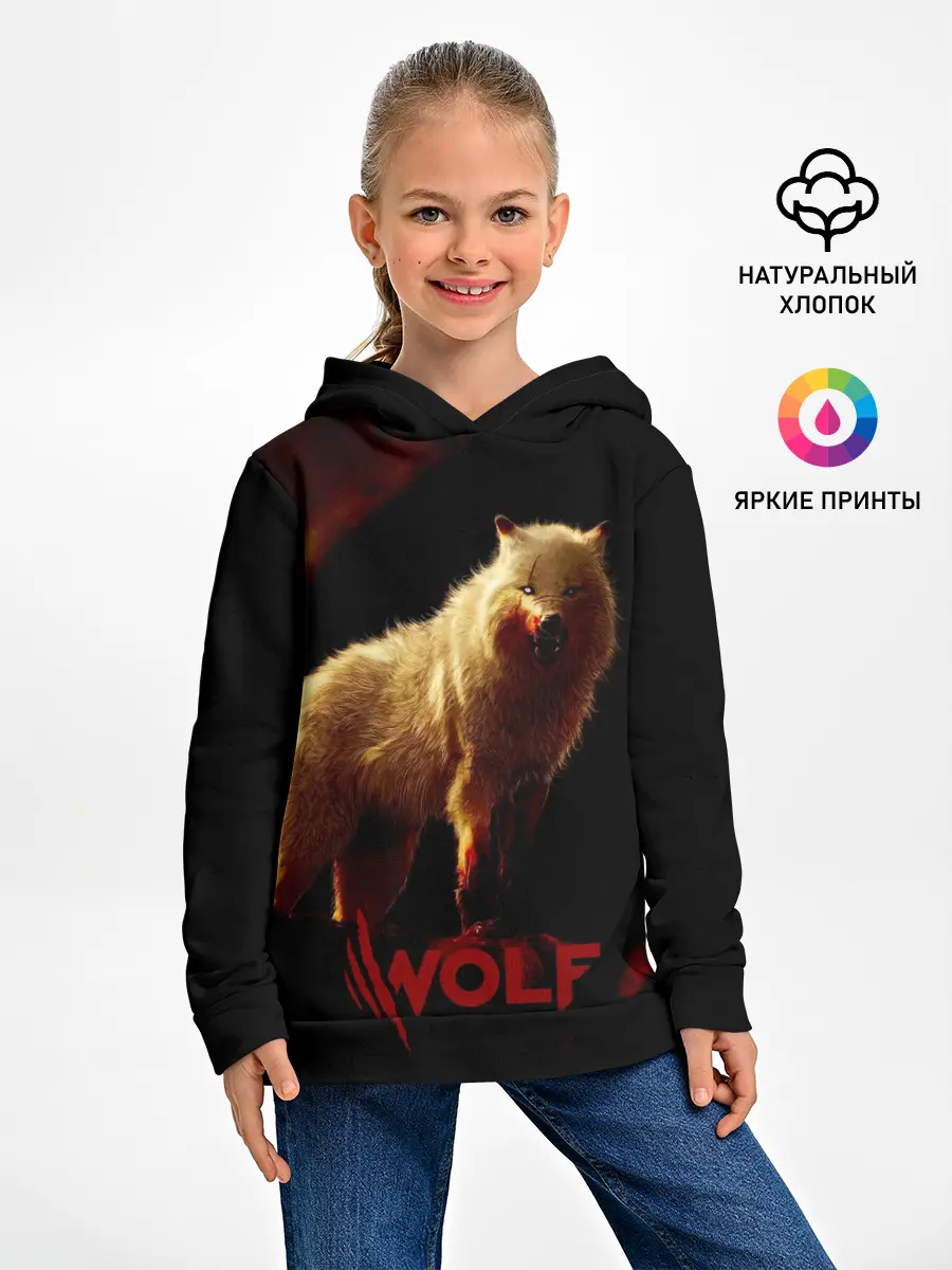 Детское худи / Красный волк.