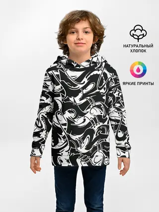 Детское худи / Tattoo | BlackWhite