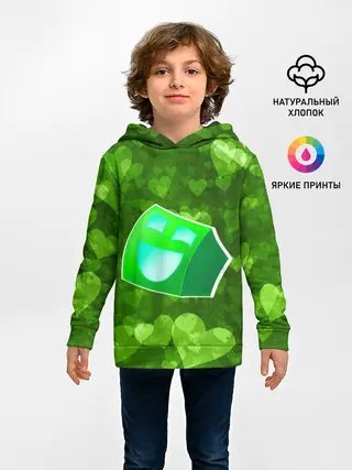 Детское худи / Geometry Dash | Green Love