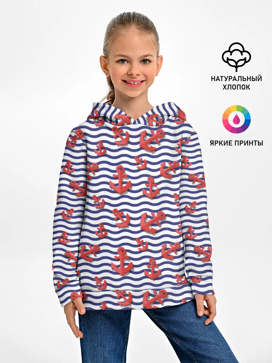 Детское худи / Красные якоря