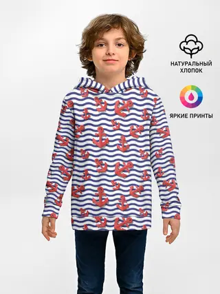 Детское худи / Красные якоря