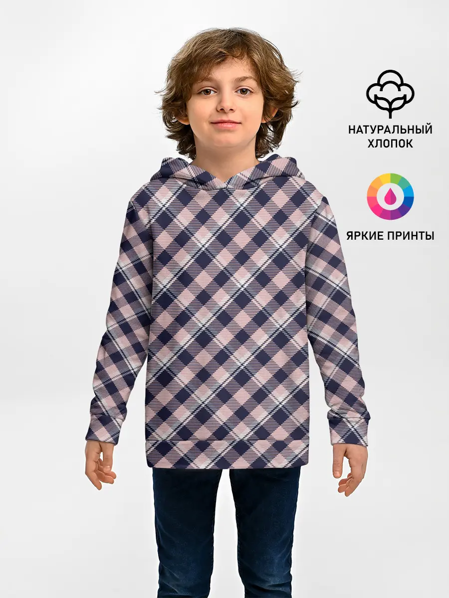 Детское худи / Клеточный узор