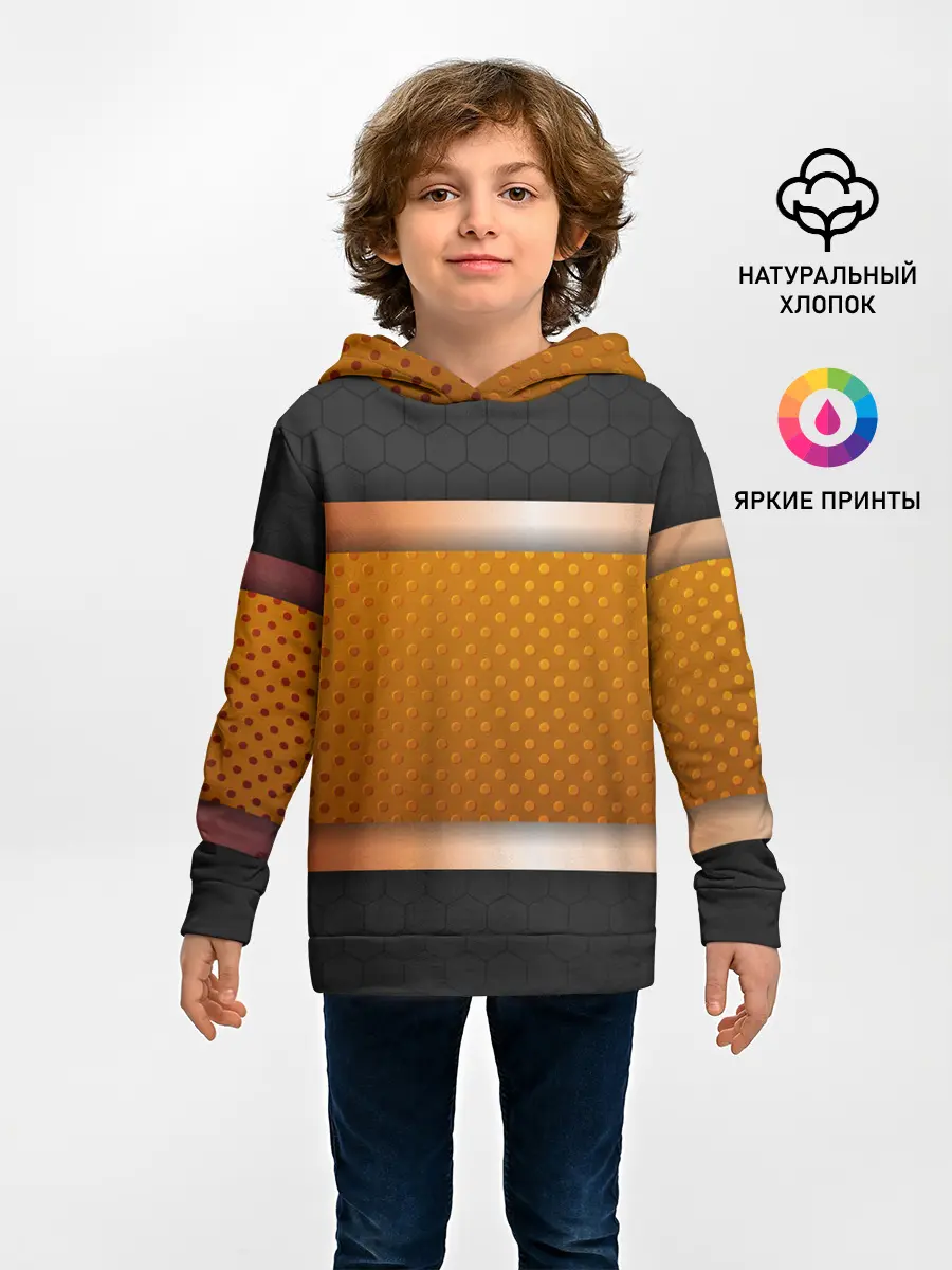 Детское худи / 3d gold / black