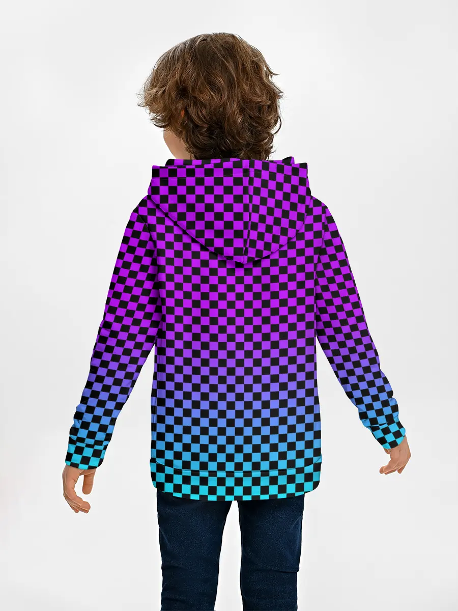 Детское худи / НЕОНОВАЯ ШАХМАТКА