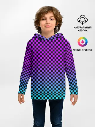 Детское худи / НЕОНОВАЯ ШАХМАТКА